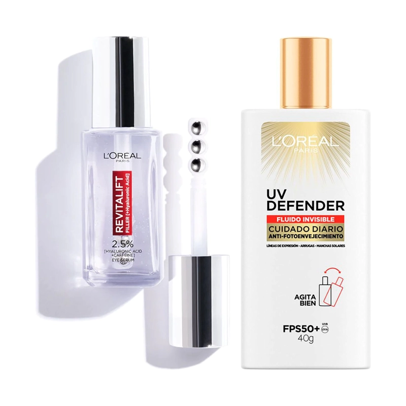 PACK LOREAL PARIS REVITALIFT SERUM DE OJOS 20 ML + UV DEFENDER FLUIDO PROTECTOR FACIAL 40 G - 1