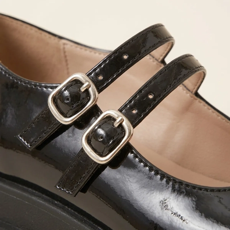 ZAPATO MARY JANE NEGRO CHAROL MUJER PLATAFORMA - 3