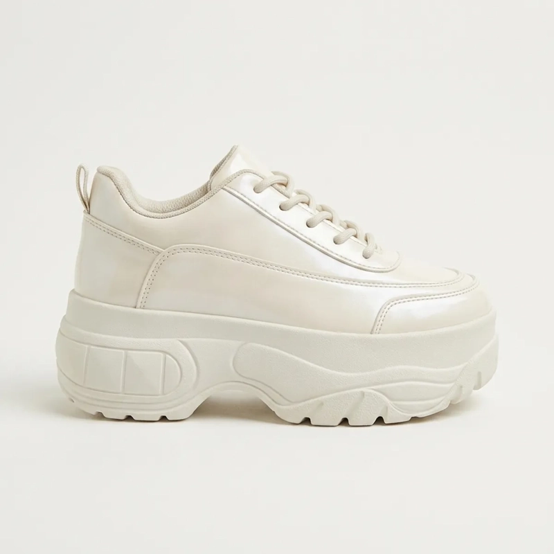ZAPATILLA MUJER PLATAFORMA CHUNKY CHAROL BLANCA - 1
