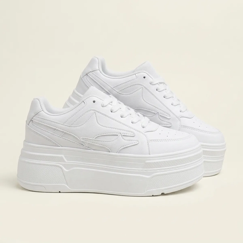 ZAPATILLA MUJER SUELA PLATAFORMA ALTA CHUNKY BLANCA - 2