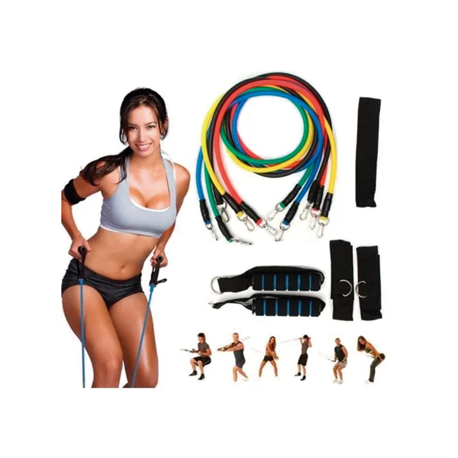 SET DE TODO Y MÁS BANDAS ELÁSTICAS DE RESISTENCIA 11 PIEZAS LATEX FITNESS - 1
