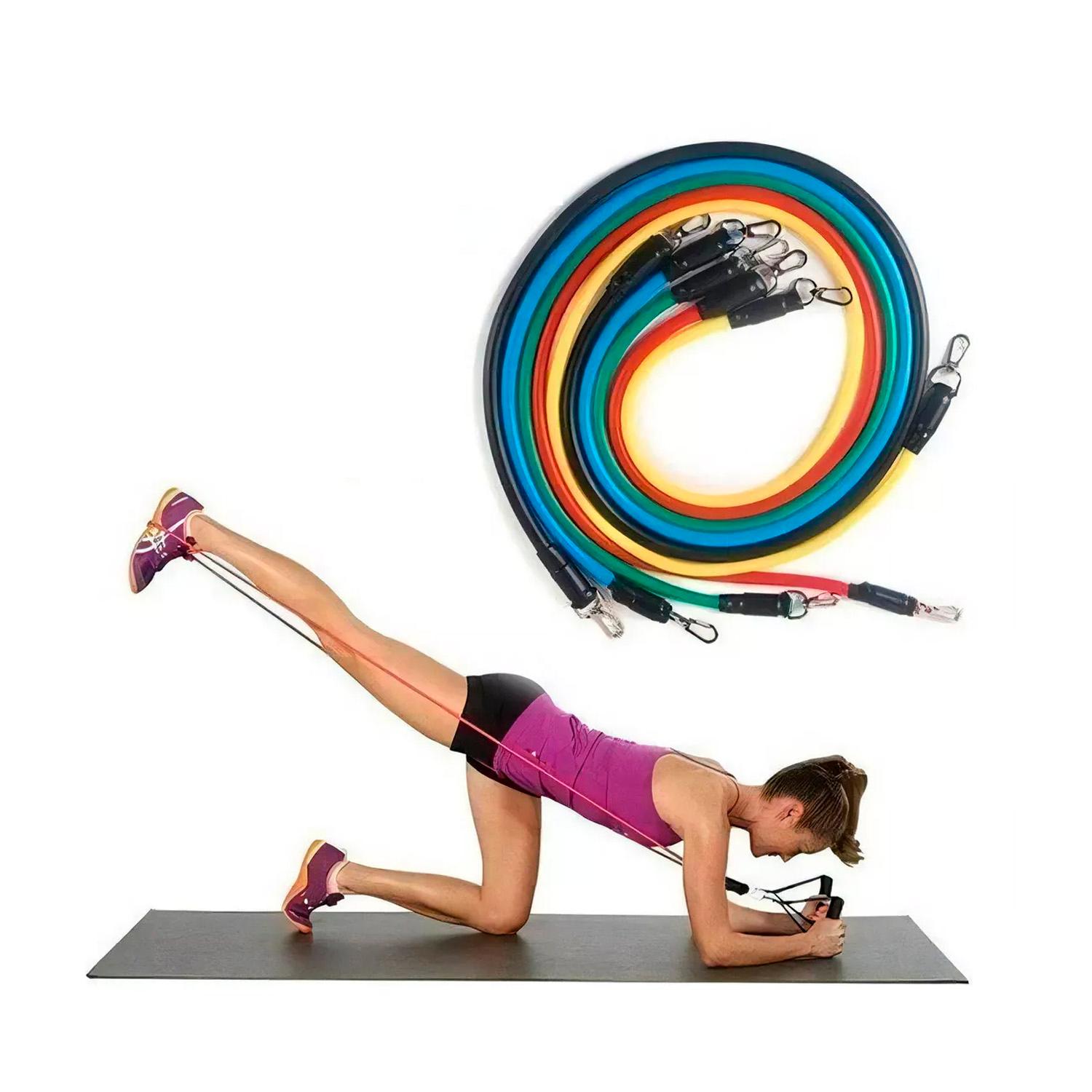 SET DE TODO Y MÁS BANDAS ELÁSTICAS DE RESISTENCIA 11 PIEZAS LATEX FITNESS - 3