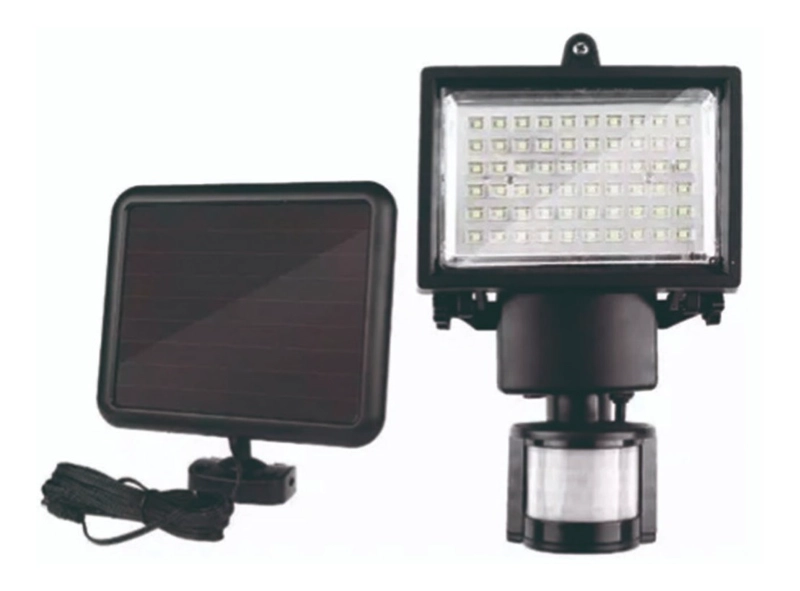 LED FOCO 100 LED SENSOR MOVIMIENTO Y PANEL SOLAR - 1