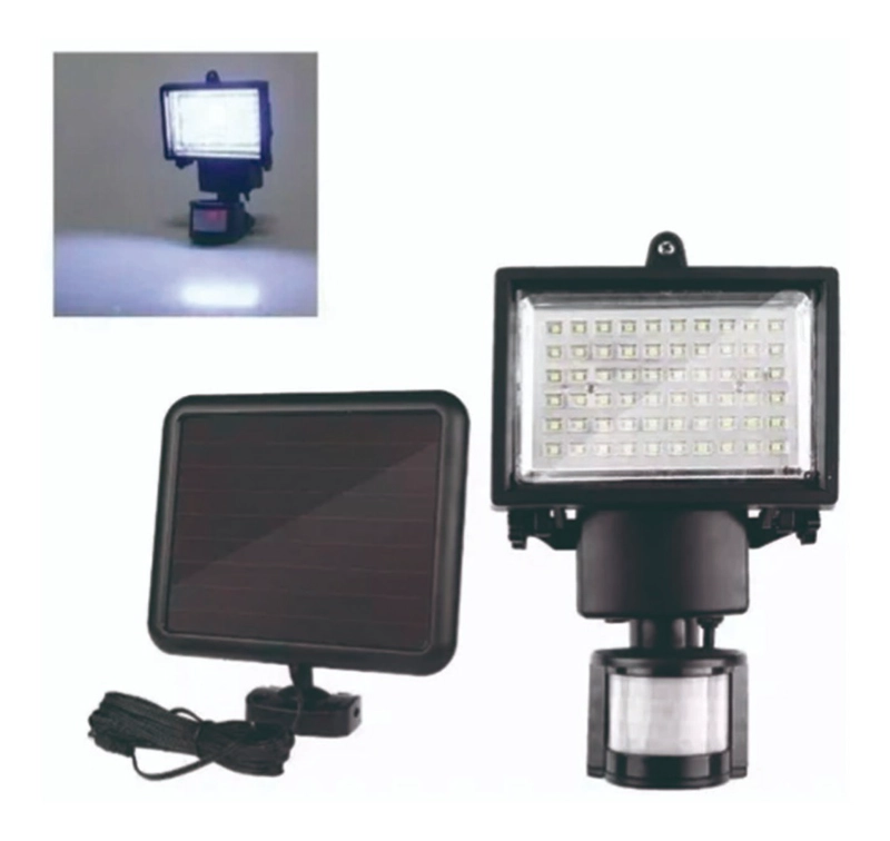LED FOCO 100 LED SENSOR MOVIMIENTO Y PANEL SOLAR - 3