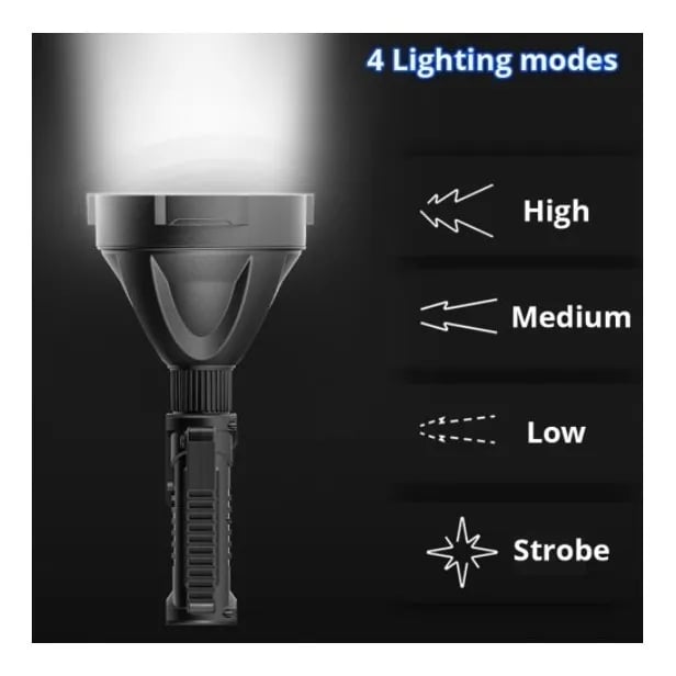 FOCO LINTERNA LED LARGO ALCANCE 600 METROS USB TRÍPODE LED - 4