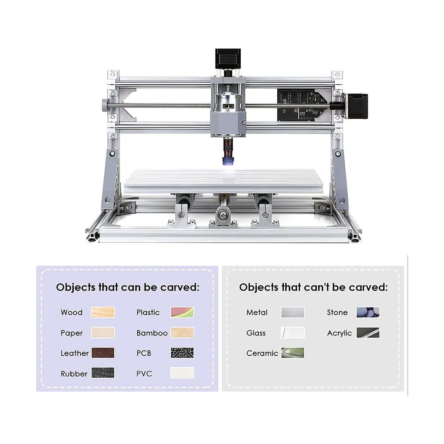 ROUTER DE TODO Y MÁS 3018 GRBL CONTROL 3 EJES CNC KIT GRABADORA LÁSER 2500 ALUMINIO - 2