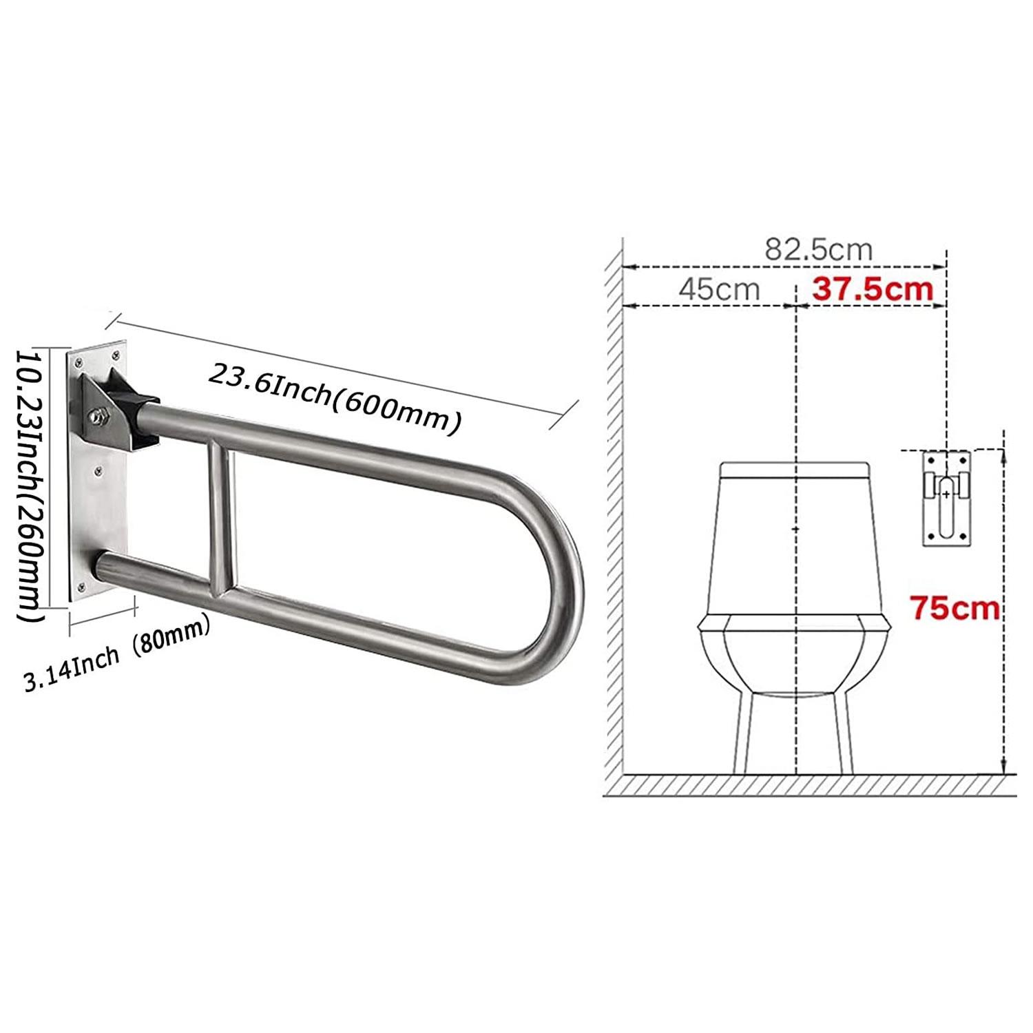 BARRA DE SEGURIDAD PARA DISCAPACITADOS ABATIBLE ACERO INOX - 3