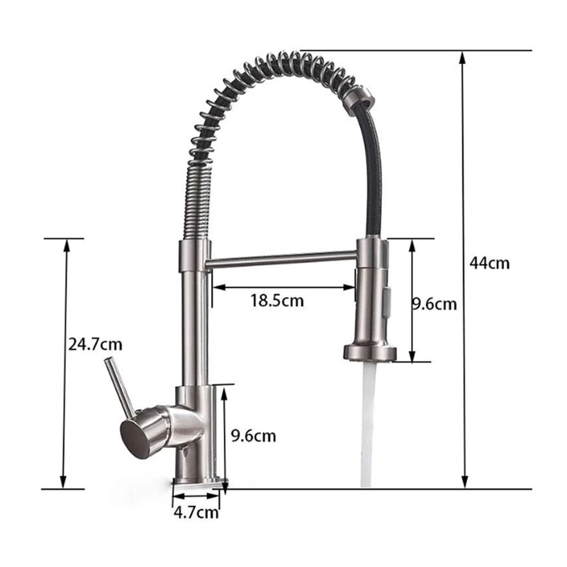 LLAVE DE TODO Y MÁS LAVAPLATOS PLATEADA FLEXIBLE ACERO INOX GRIFO 360° - 2