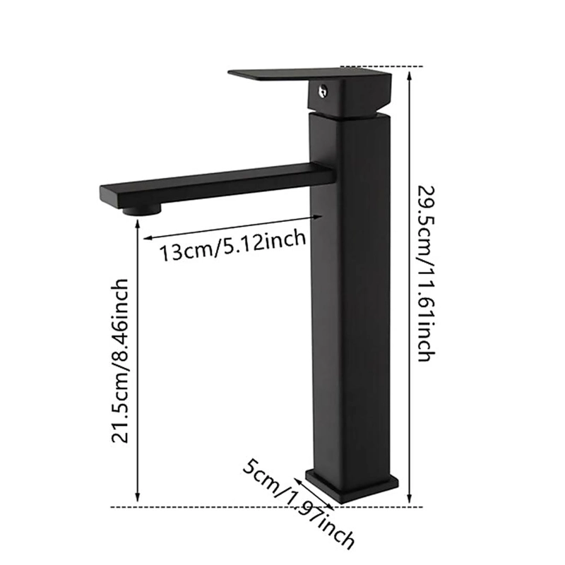 LLAVE MONOMANDO VANITORIO ACERO INOXIDABLE NEGRO MATE - 2