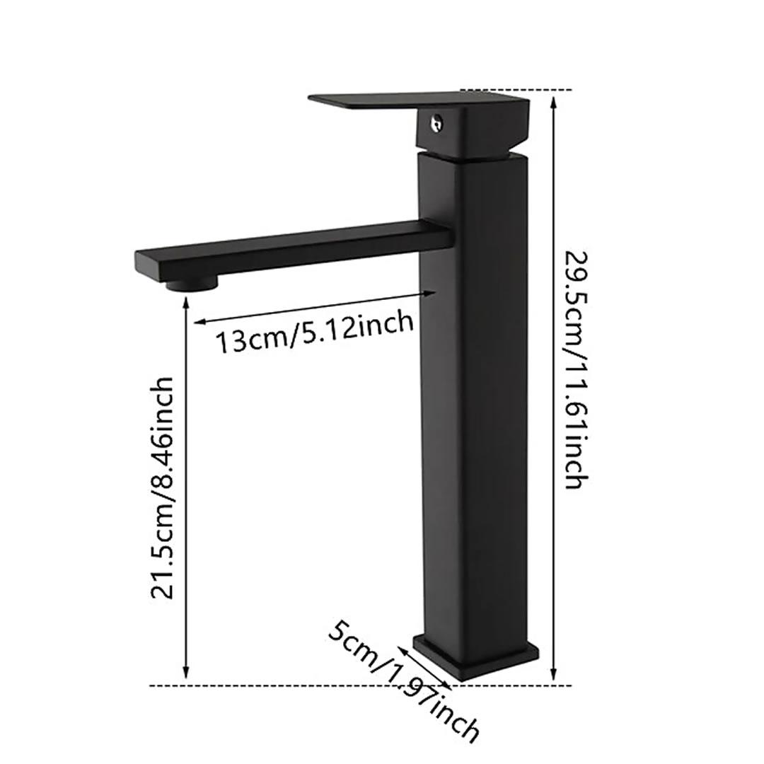 LLAVE MONOMANDO VANITORIO ACERO INOXIDABLE NEGRO MATE - 2