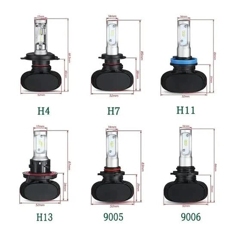 KIT DE TODO Y MÁS TURBO LED H1 H3 H4 H7 H11 H13 9005 9006 880 CHIP S1 - 4