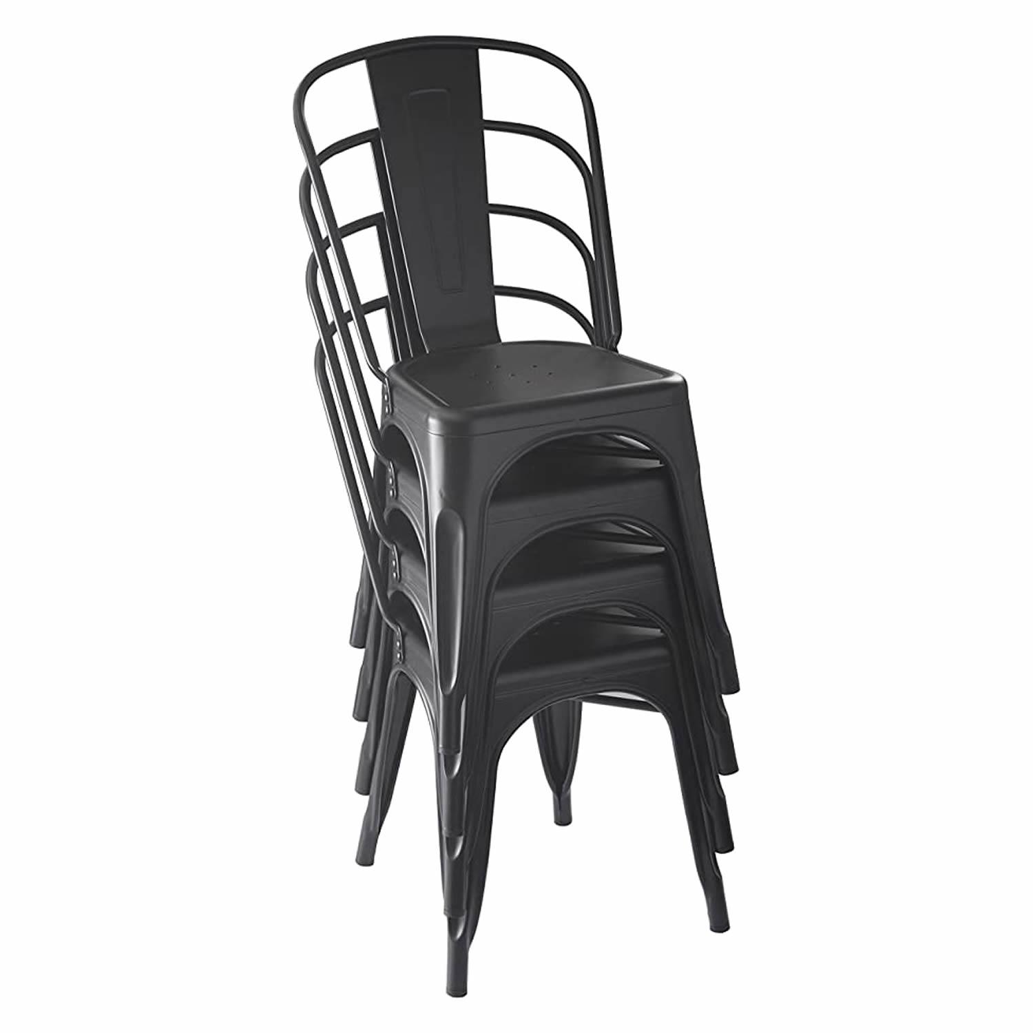 SILLAS TODO Y MÁS TOLIX 1 CUERPO NEGRAS SET 4 ÁNCORA COMEDOR TIPO - 1