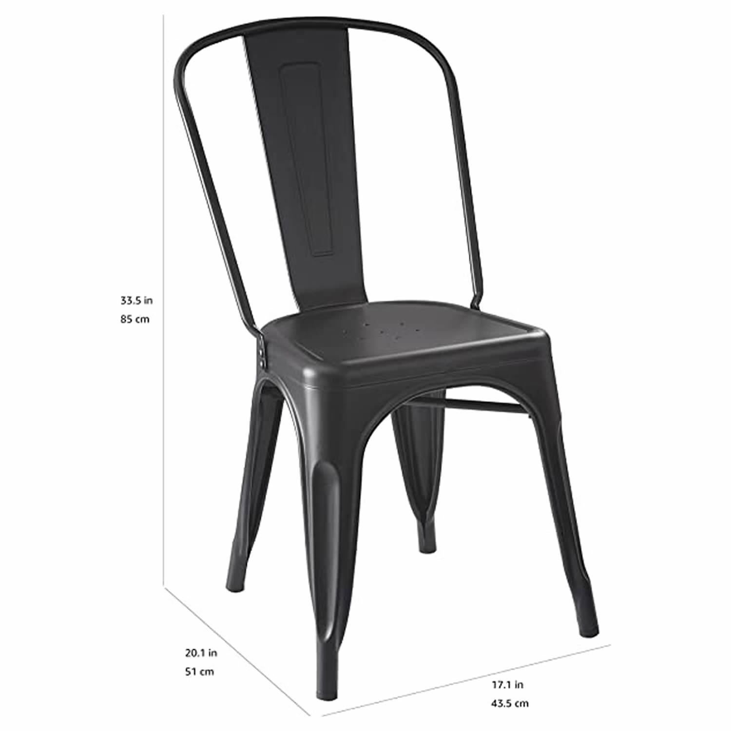 SILLAS TODO Y MÁS TOLIX 1 CUERPO NEGRAS SET 4 ÁNCORA COMEDOR TIPO - 4