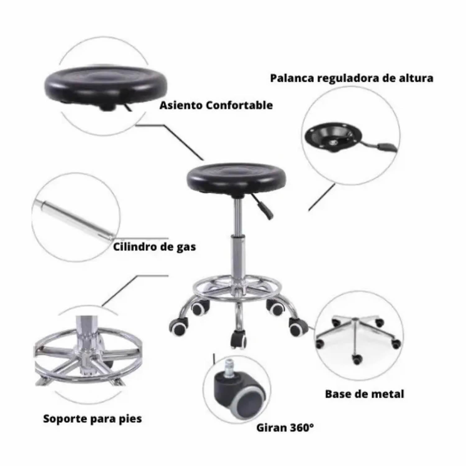 PISOS TABURETE TODO Y MÁS 2 CUERPOS NEGRO 5 RUEDAS RESISTENTE - 3