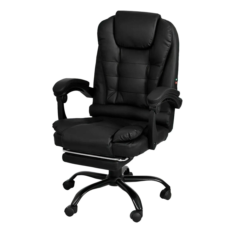 SILLA METAL NEGRO SILLON ESCRITORIO EJECUTIVA ERGONÓMICA CUERO - 3