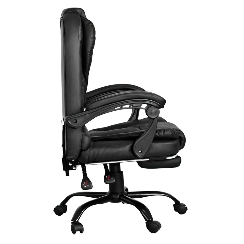 SILLA METAL NEGRO SILLON ESCRITORIO EJECUTIVA ERGONÓMICA CUERO - 4