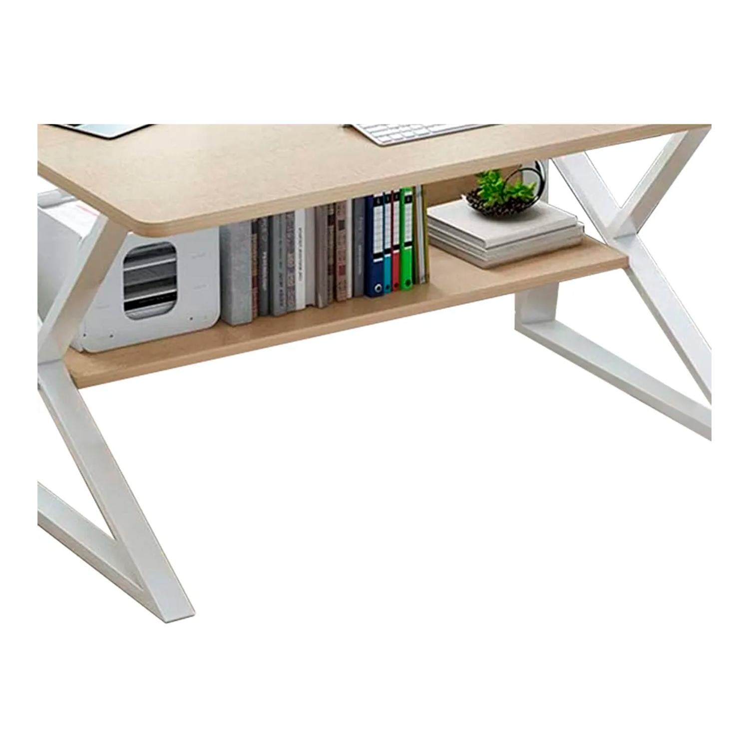 ESCRITORIO DE TODO Y MÁS MODERNO OFICINA 100 X 60 X 72 CM CREMA METAL - 3