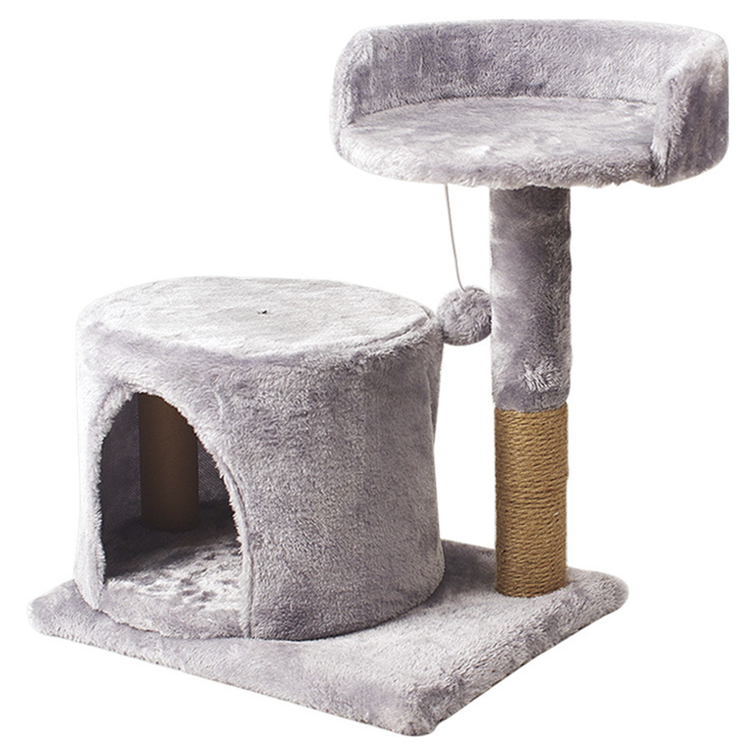 RASCADOR MADERA GATOS DE TODO Y MÁS 2 NIVELES + CASITA MD-01 - 1