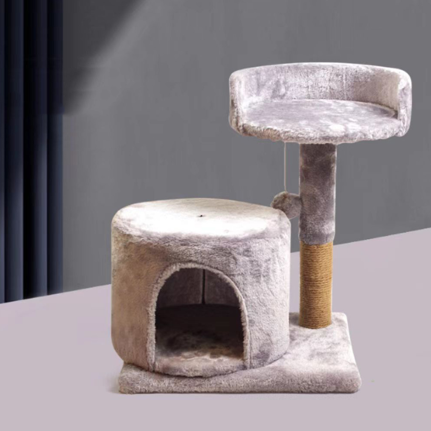 RASCADOR MADERA GATOS DE TODO Y MÁS 2 NIVELES + CASITA MD-01 - 3