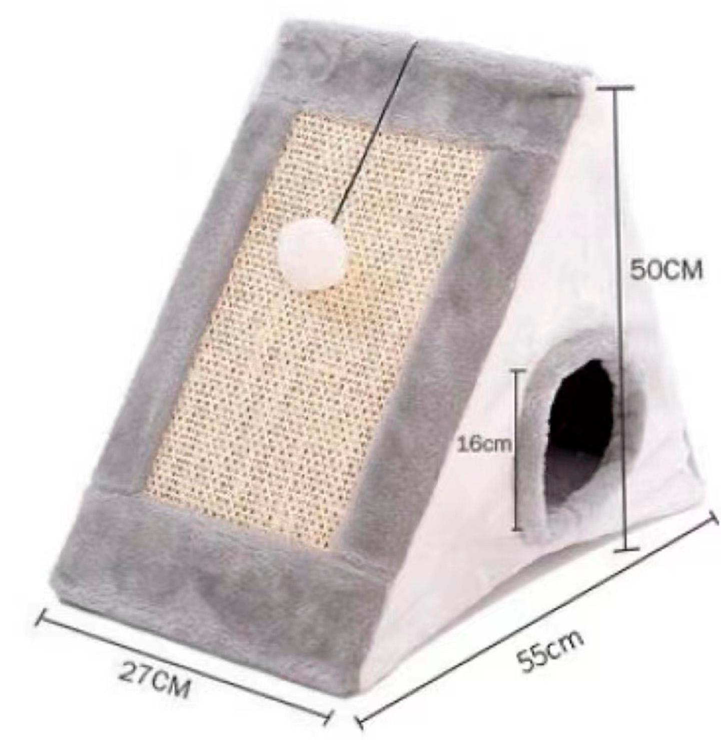 RASCADOR MADERA GATOS DE TODO Y MÁS GATO + CASITA Y POMPON MX27 - 2