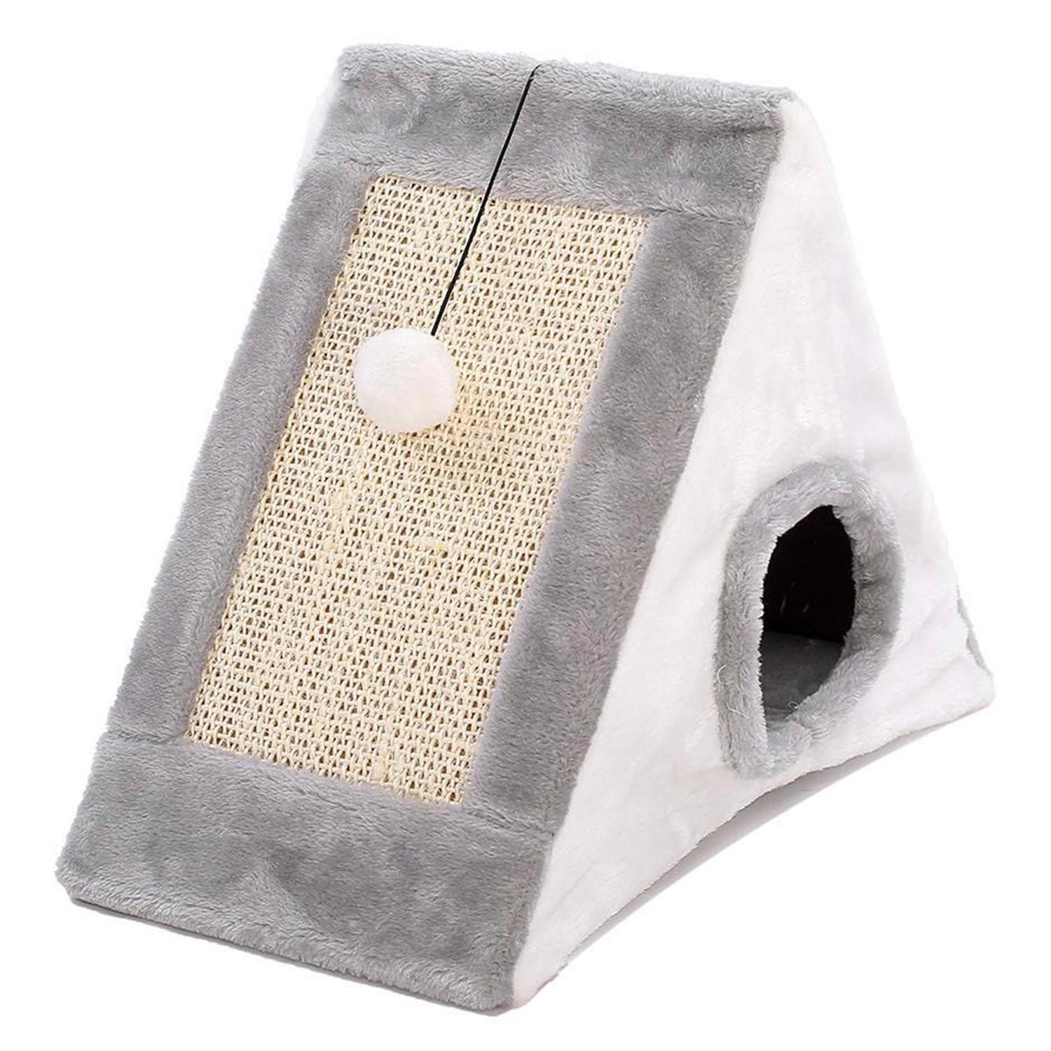 RASCADOR MADERA GATOS DE TODO Y MÁS GATO + CASITA Y POMPON MX27 - 5
