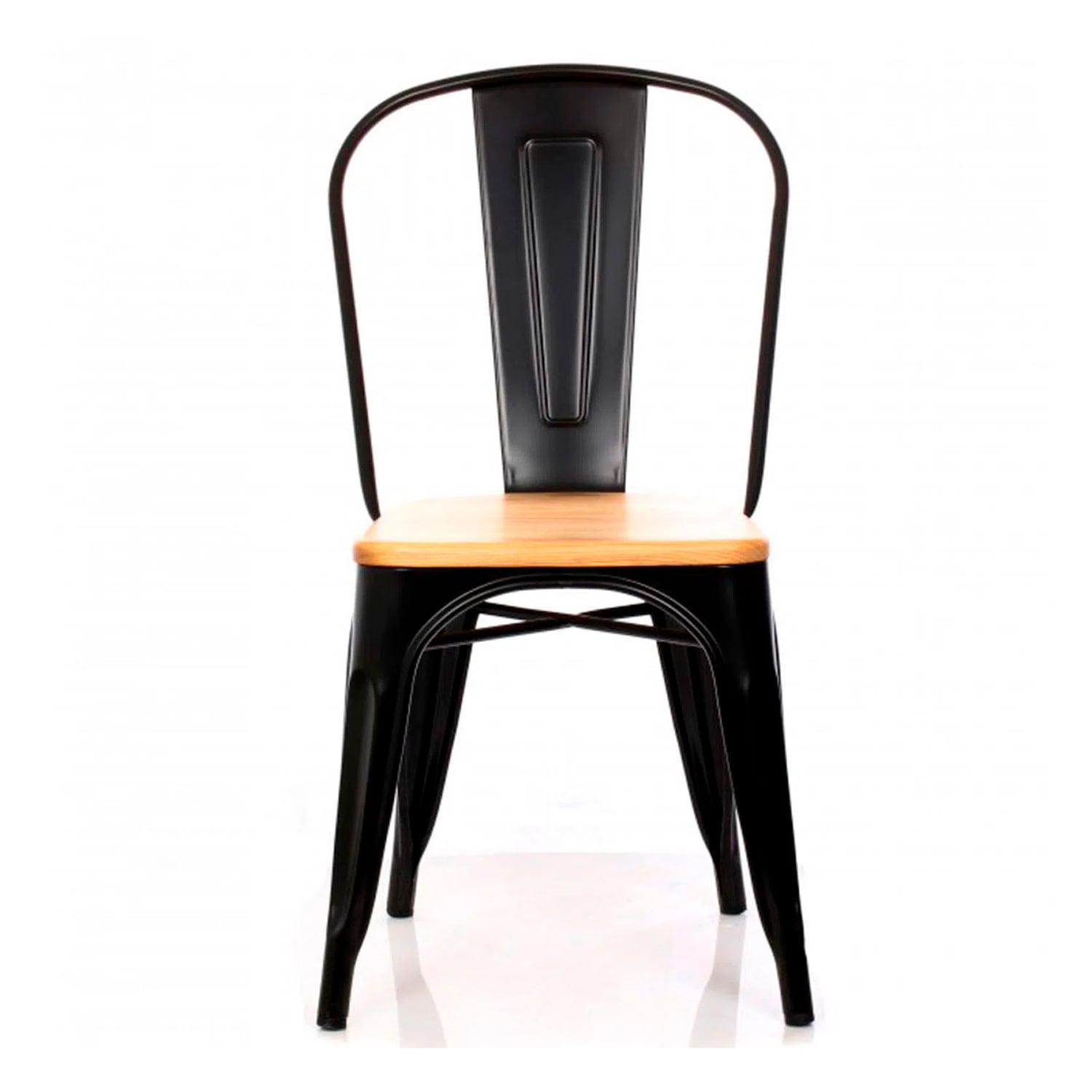 SET 4 SILLAS TOLIX METAL CON ASIENTO DE MADERA - 3