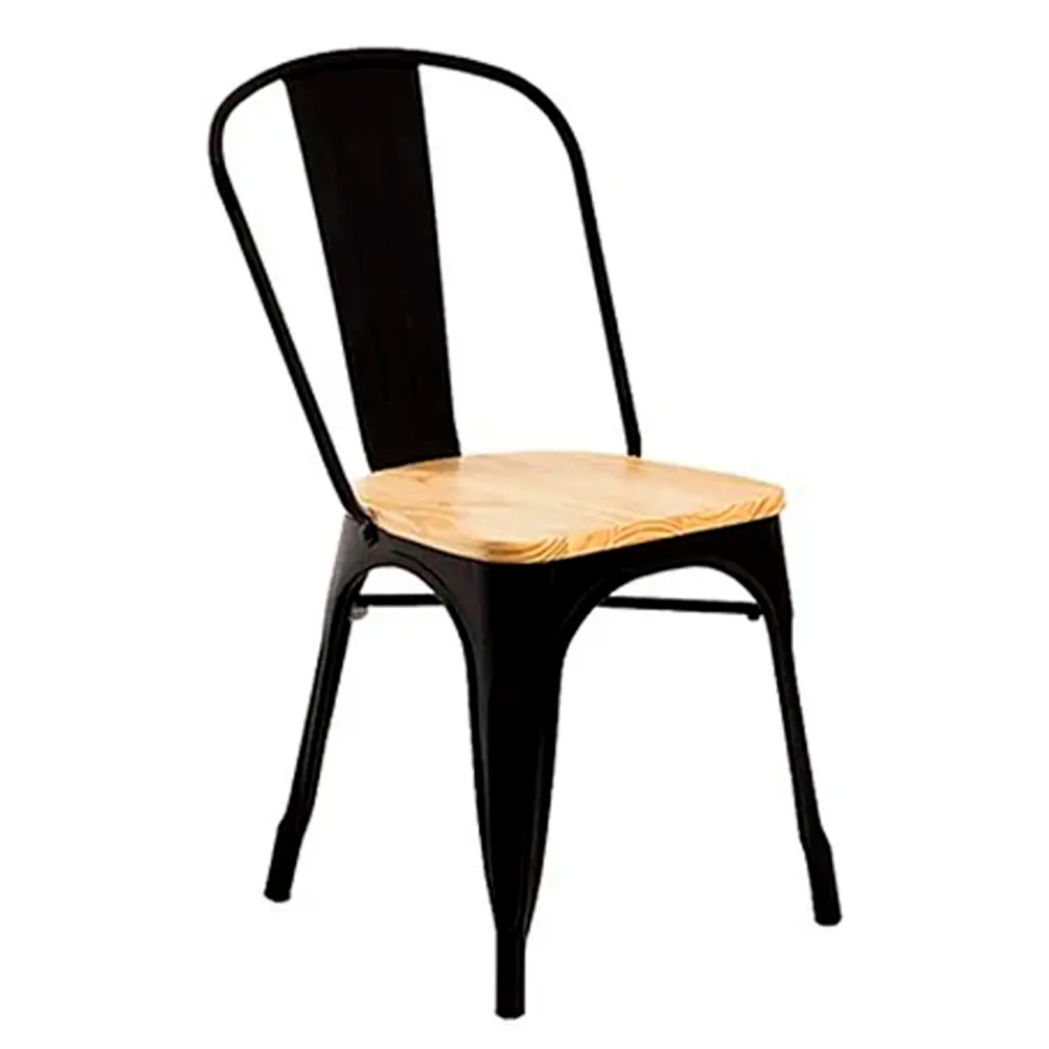 SET 4 SILLAS TOLIX METAL CON ASIENTO DE MADERA - 4