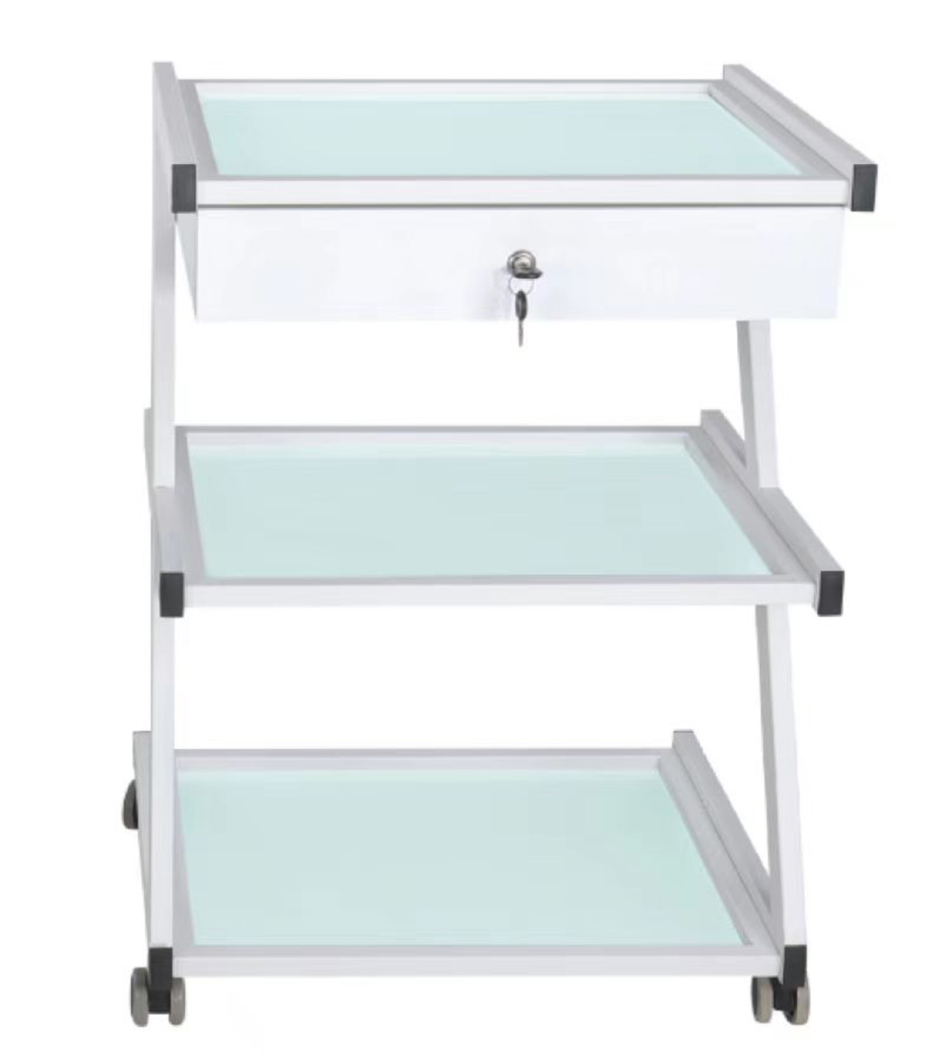 MESA AUXILIAR CENTRO ESTÉTICA 3 NIVELES CON CAJÓN - 1