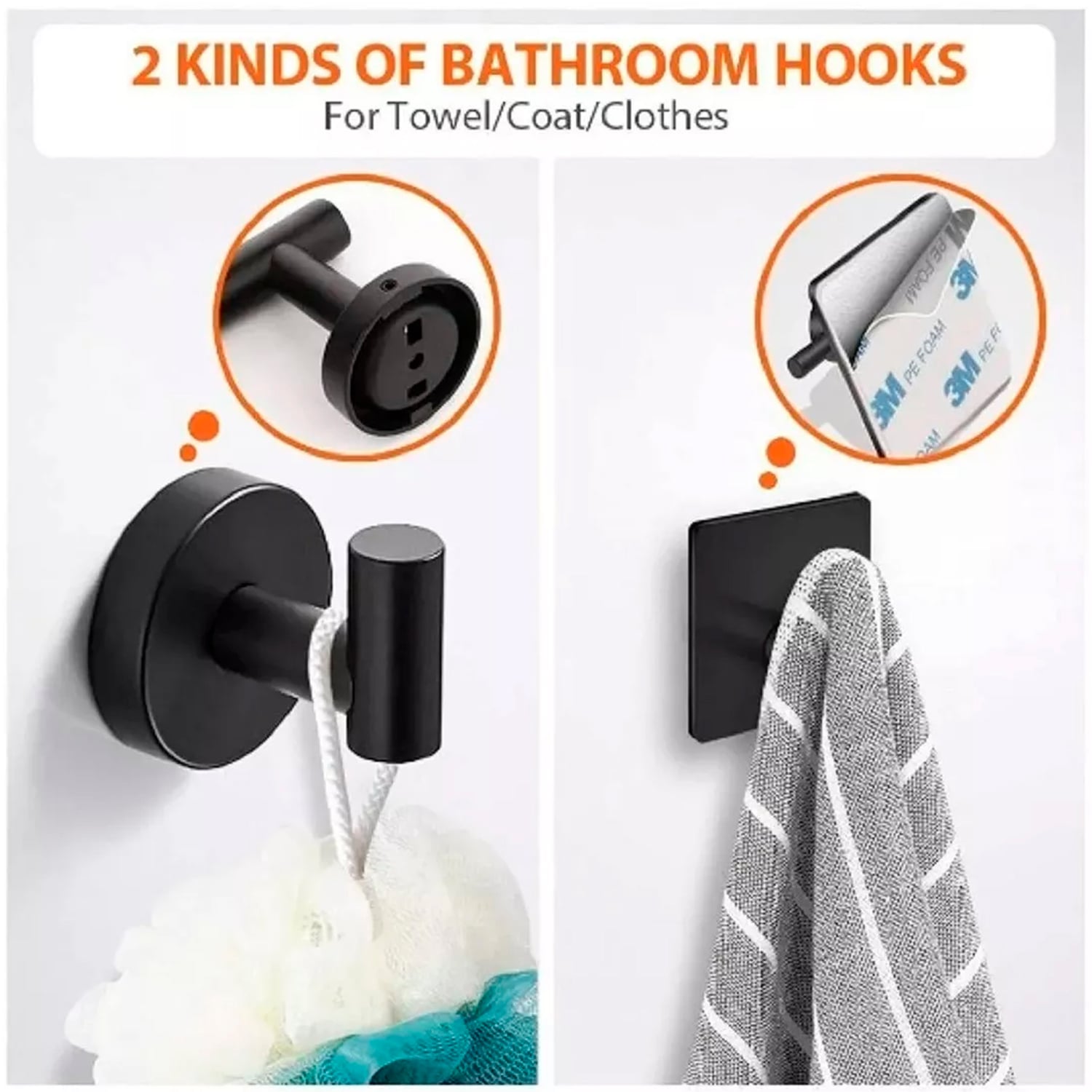 SET DE TODO Y MÁS 5 ACCESORIOS BAÑO ACERO INOXIDABLE O PLATA METAL NEGRO - 2