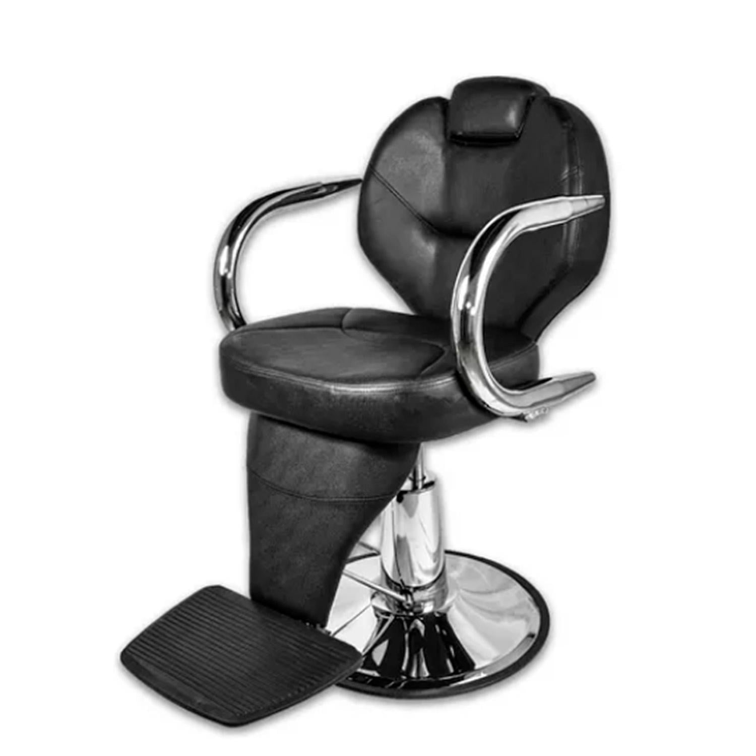 SILLA DE TODO Y MÁS ACERO NEGRO BARBERIA PELUQUERÍA BLING - 1