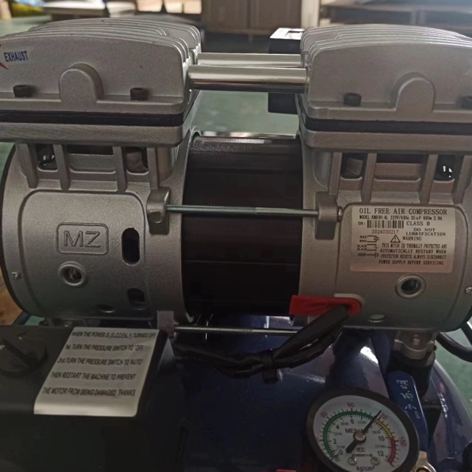 COMPRESOR DENTAL SILENCIOSO 1.5HP 30LITROS - 8
