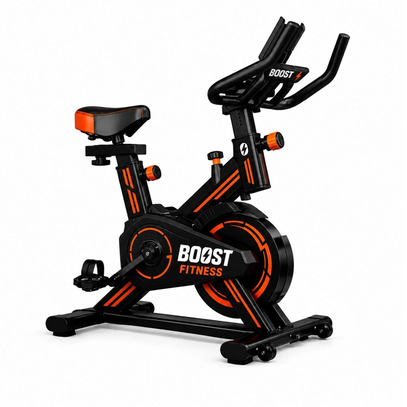 BICICLETA SPINNING ESTATICA CON MONITOR EJERCICIO PROFESIONAL BOOST FITNESS - 1