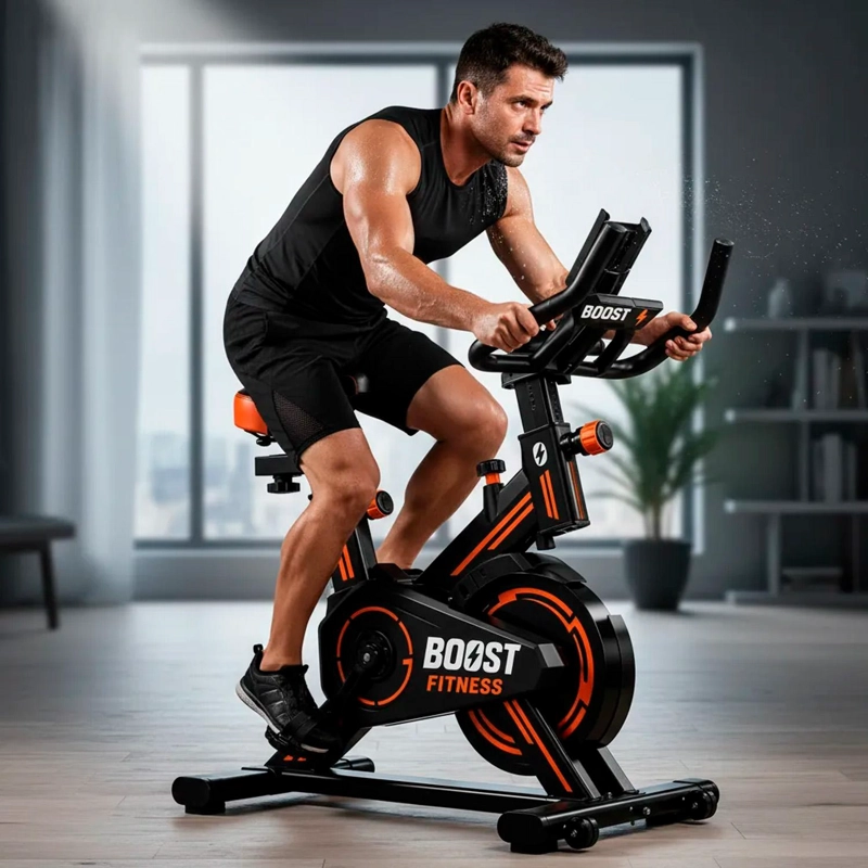 BICICLETA SPINNING ESTATICA CON MONITOR EJERCICIO PROFESIONAL BOOST FITNESS - 7