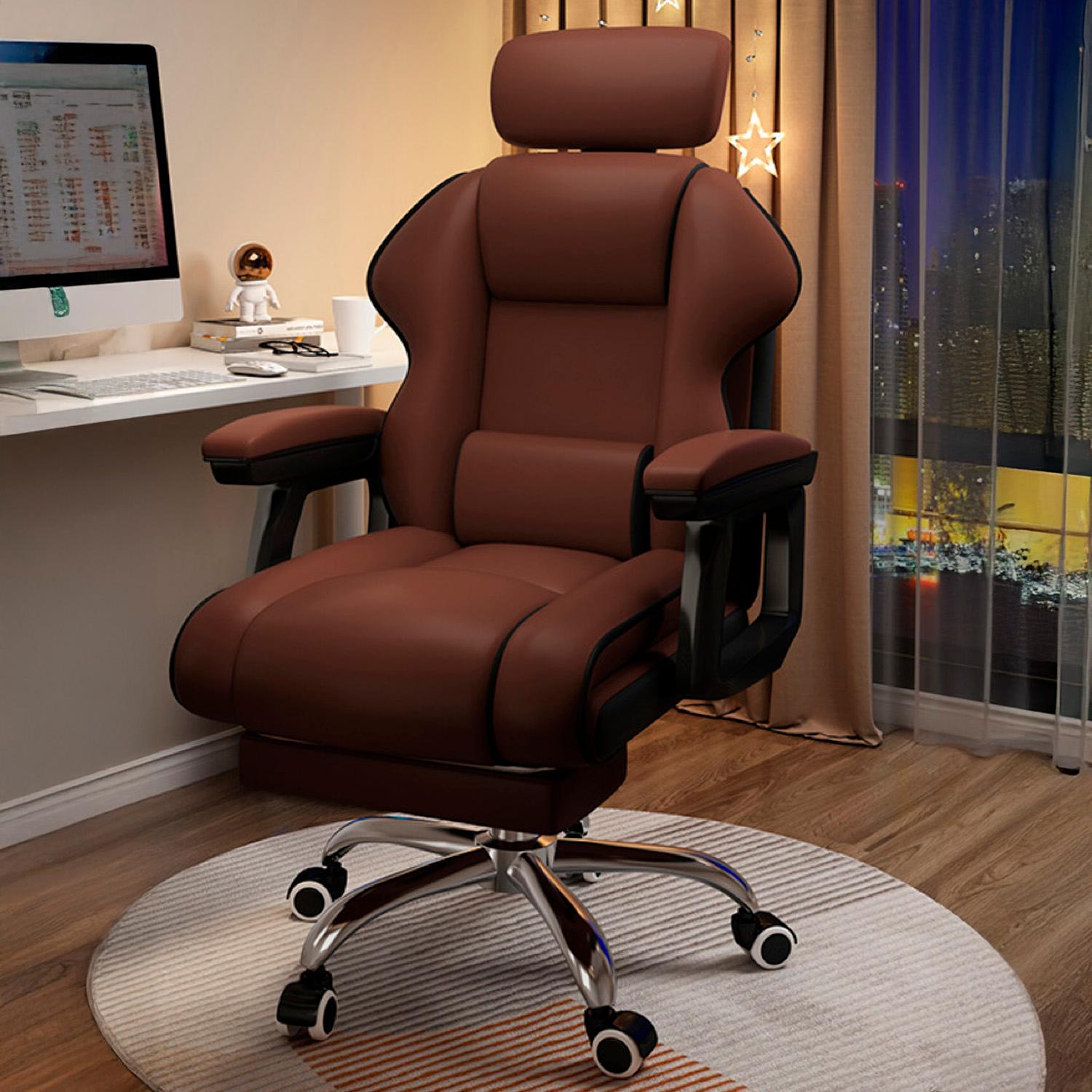 SILLA GERENCIAL APOYO LUMBAR Y PIES RECLINABLE CHICHOME - CAFE - 2