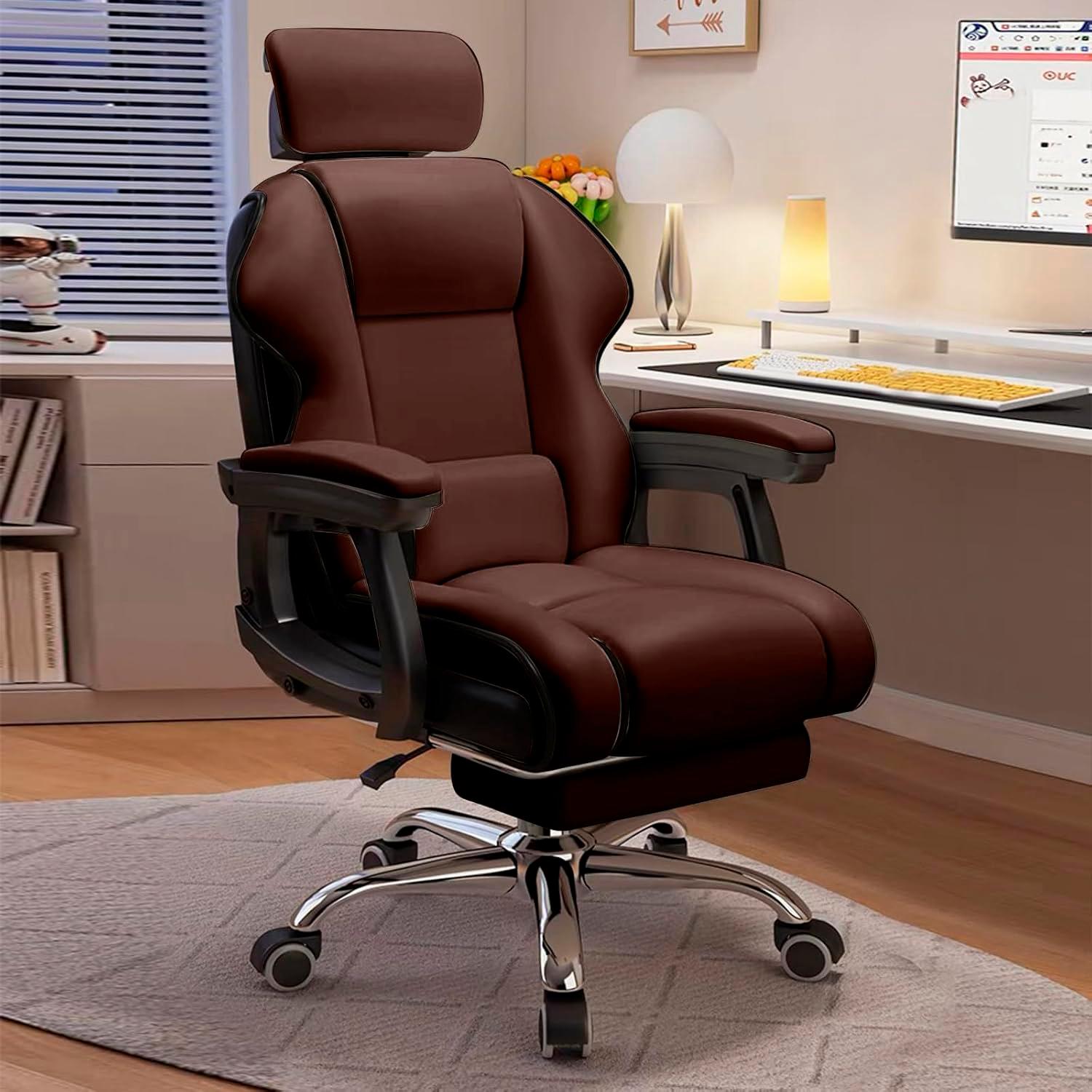 SILLA GERENCIAL APOYO LUMBAR Y PIES RECLINABLE CHICHOME - CAFE - 3