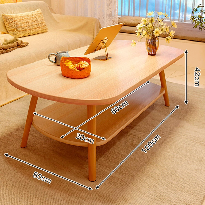 MESA DE CENTRO DOS NIVELES 100CM CHIC HOME - BLANCO - 2