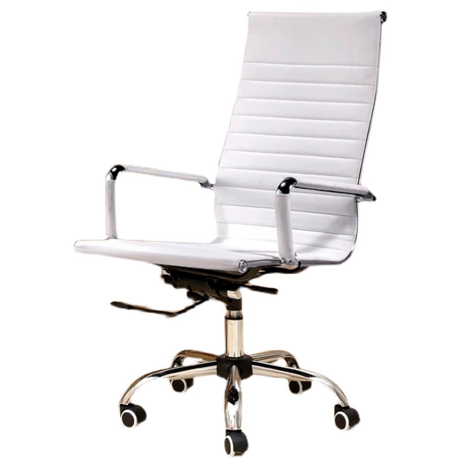SILLA OFICINA EJECUTIVA ALUMINIO CON APOYA BRAZOS BLANCA CHIC HOME - BLANCO - 1