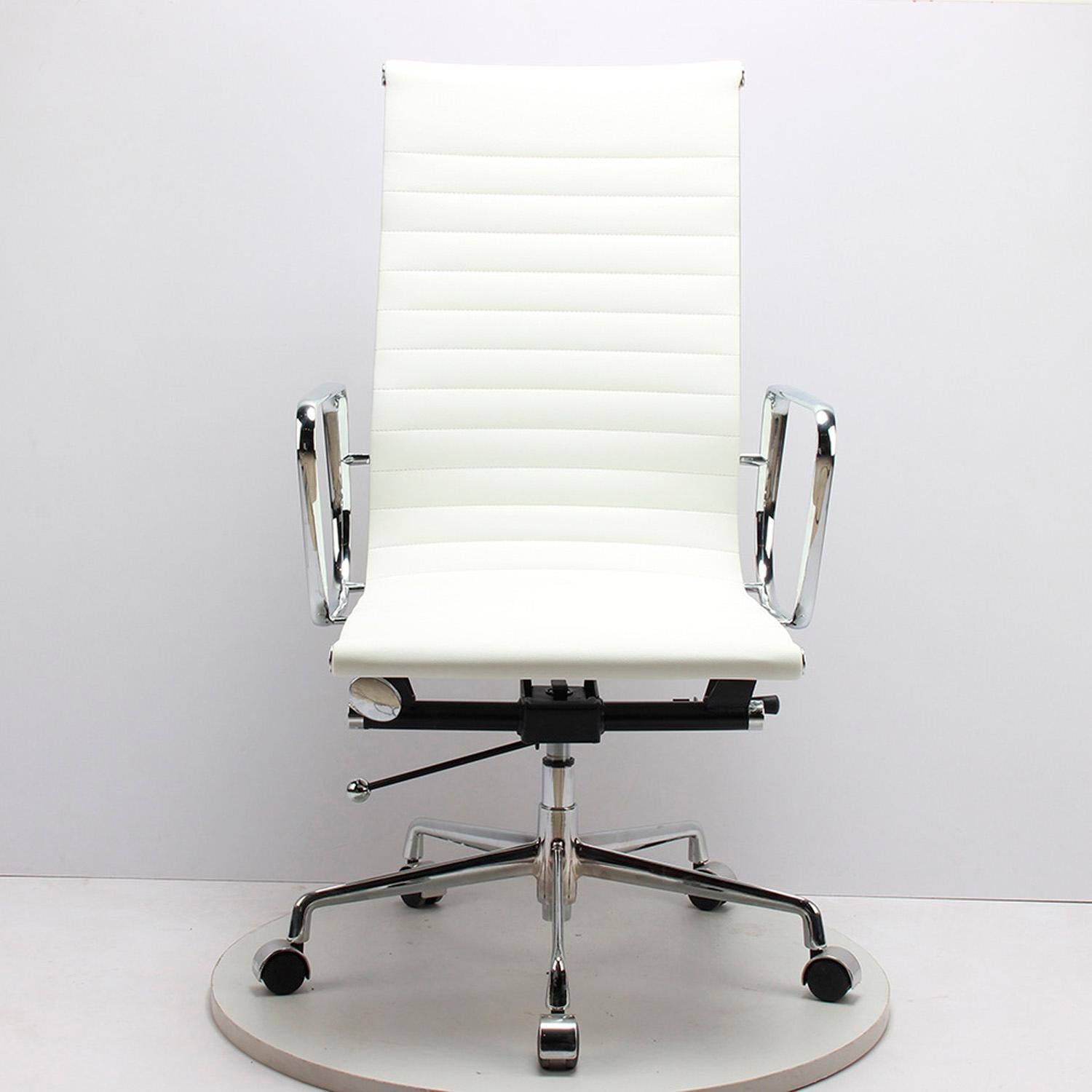 SILLA OFICINA EJECUTIVA ALUMINIO CON APOYA BRAZOS BLANCA CHIC HOME - BLANCO - 5