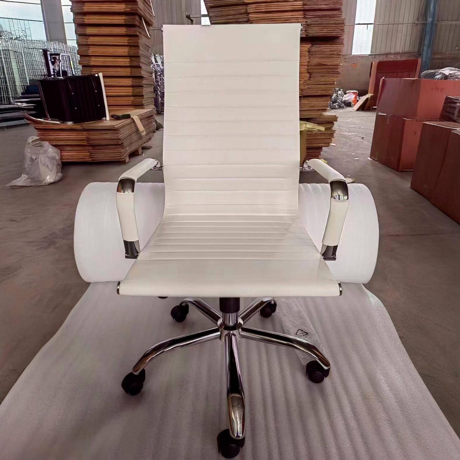 SILLA OFICINA EJECUTIVA ALUMINIO CON APOYA BRAZOS BLANCA CHIC HOME - BLANCO - 6