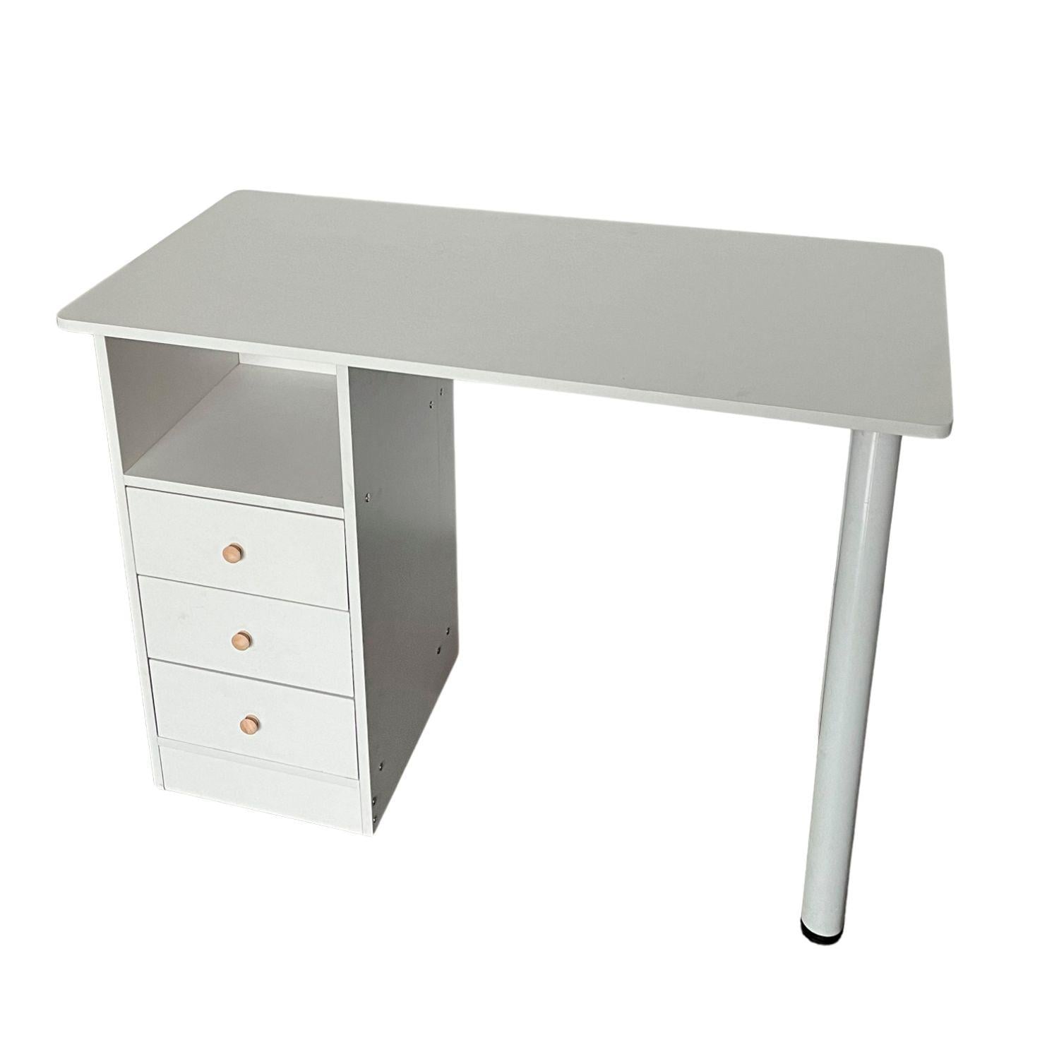 ESCRITORIO 3 CAJONES 100CM CHIC HOME - BLANCO - 3