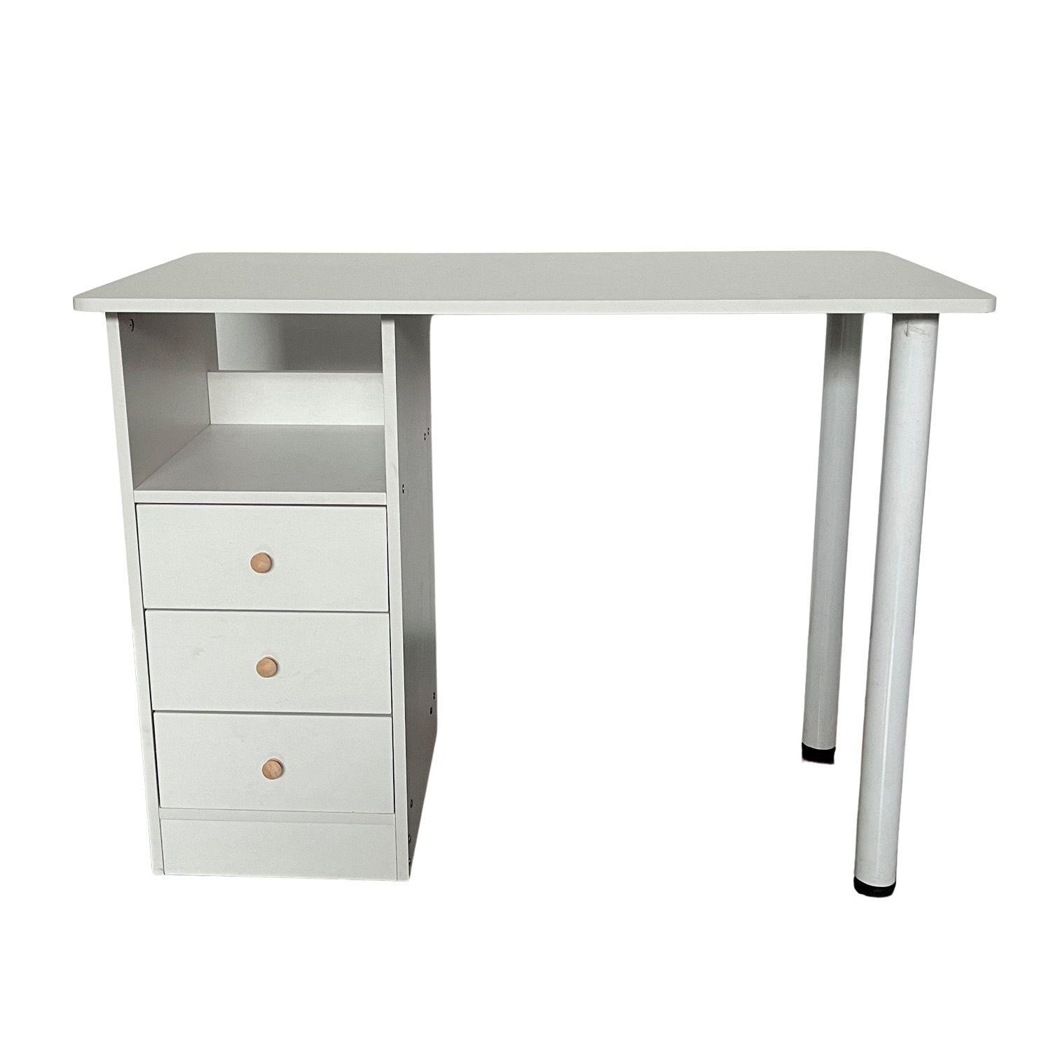 ESCRITORIO 3 CAJONES 100CM CHIC HOME - BLANCO - 4
