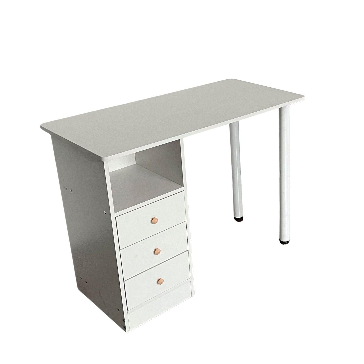 ESCRITORIO 3 CAJONES 100CM CHIC HOME - BLANCO - 5
