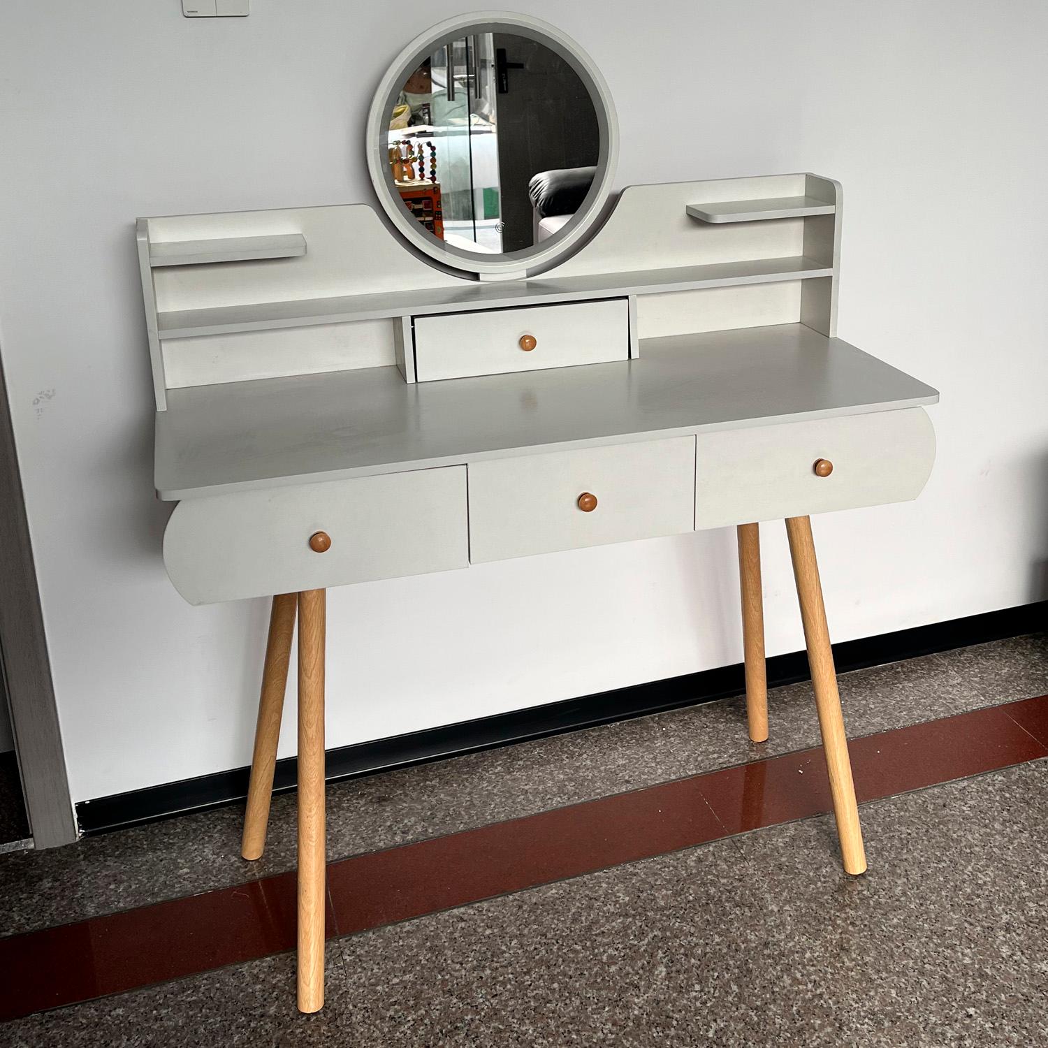 TOCADOR C/ESPEJO Y LUZ 4 CAJONES 100CM CHIC HOME - BLANCO - 3