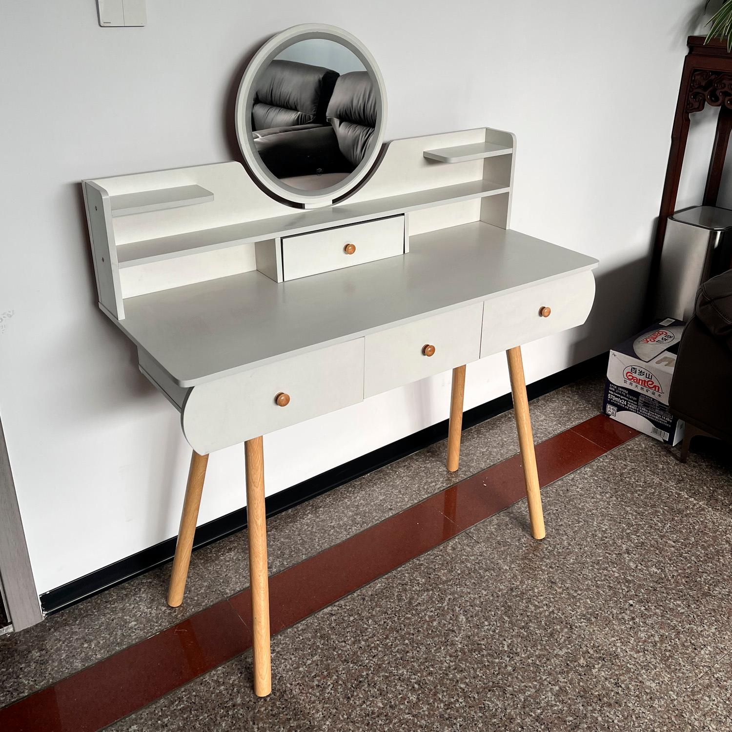 TOCADOR C/ESPEJO Y LUZ 4 CAJONES 100CM CHIC HOME - BLANCO - 4