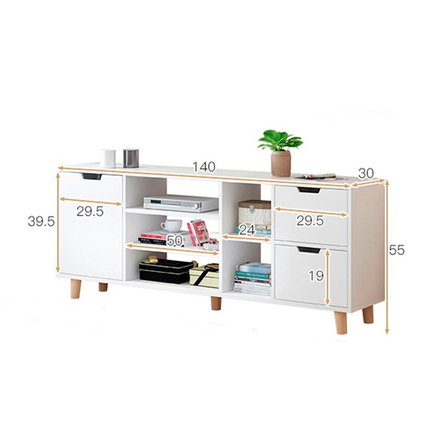 RACK TV 140X30X55CM 3 CAJONES CHIC HOME - NEGRO - 2