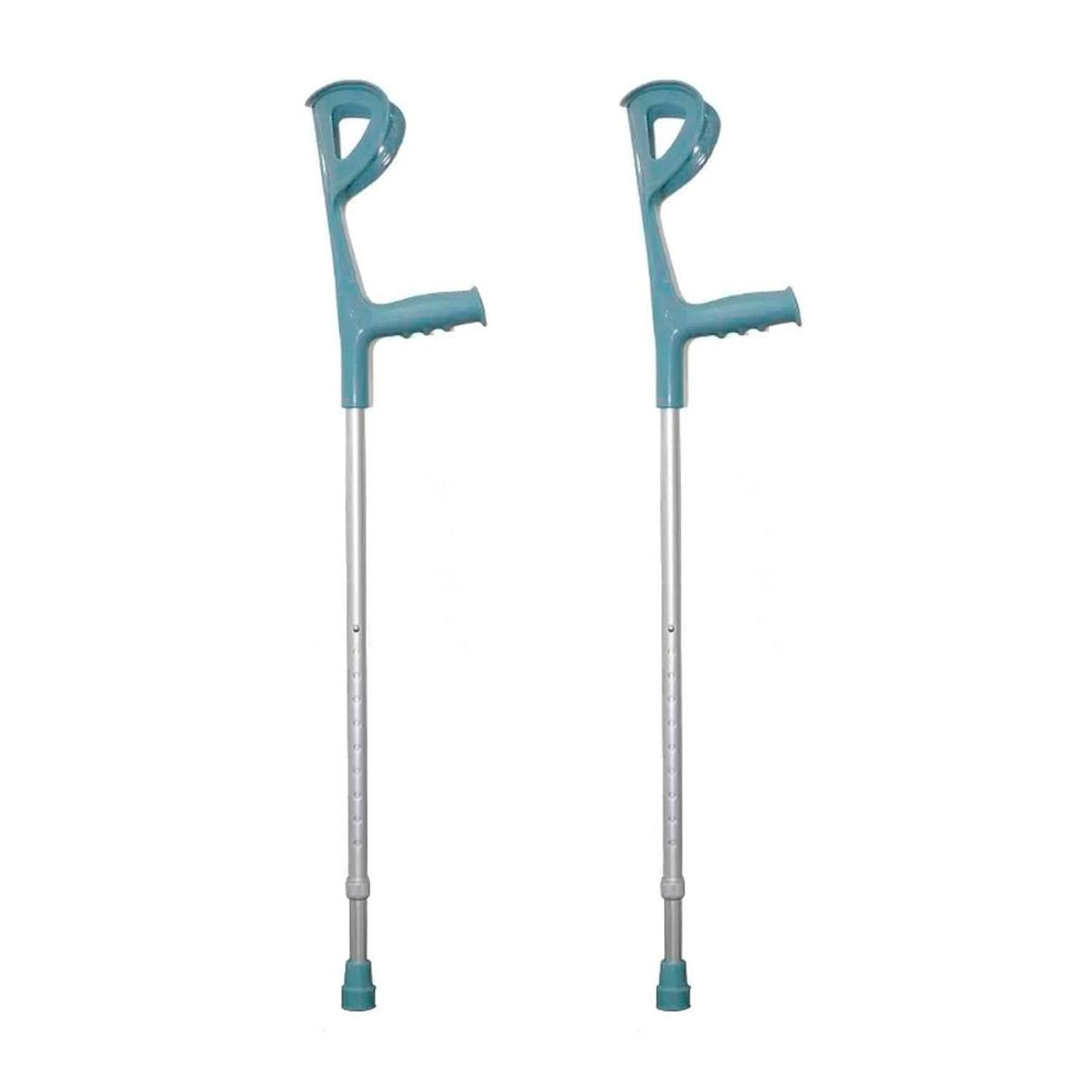 2 BASTON MULETA CANADIENSE REGULABLE EN ALTURA COLOR PLATEADO - 1