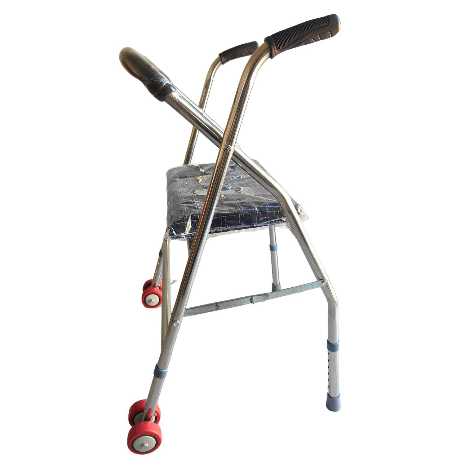 ANDADOR BURRITO PLEGABLE ASIENTO Y 2 RUEDAS - PLATEADO - 3