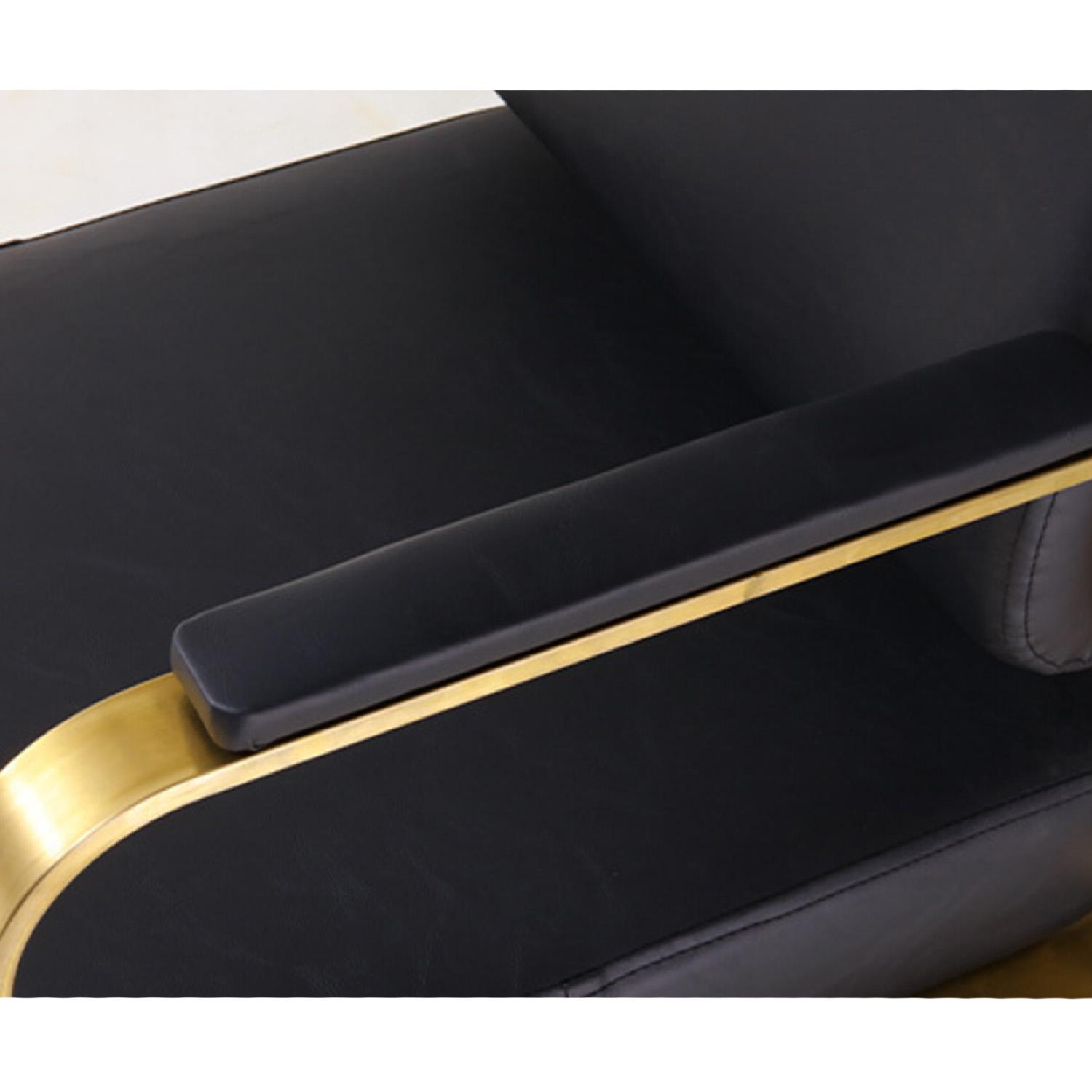 SILLA DE BARBERIA MODERNA ERGONOMICA NEGRA CON DORADO - 3