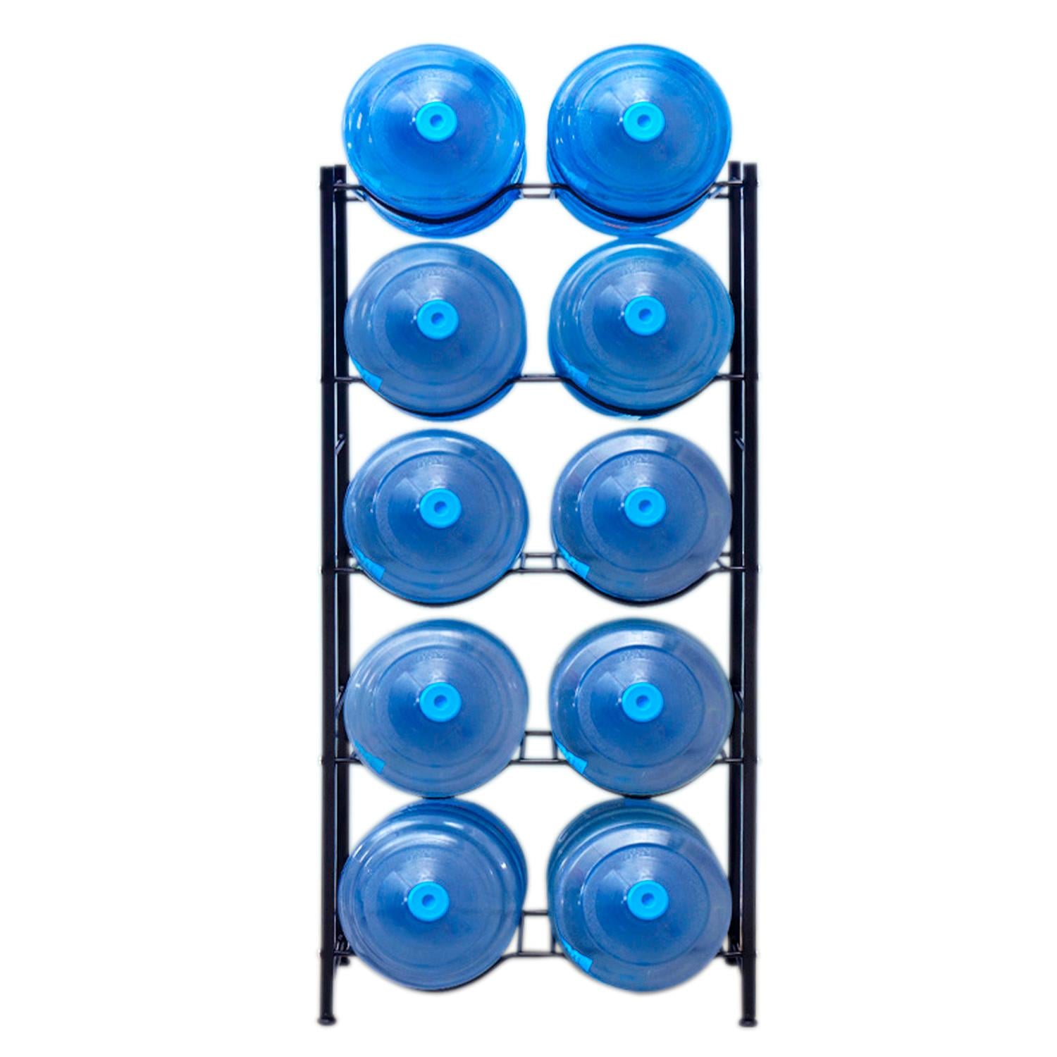 ESTANTE ORGANIZADOR RACK 10 BOTELLONES BIDONES AGUA 20LTS - NEGRO