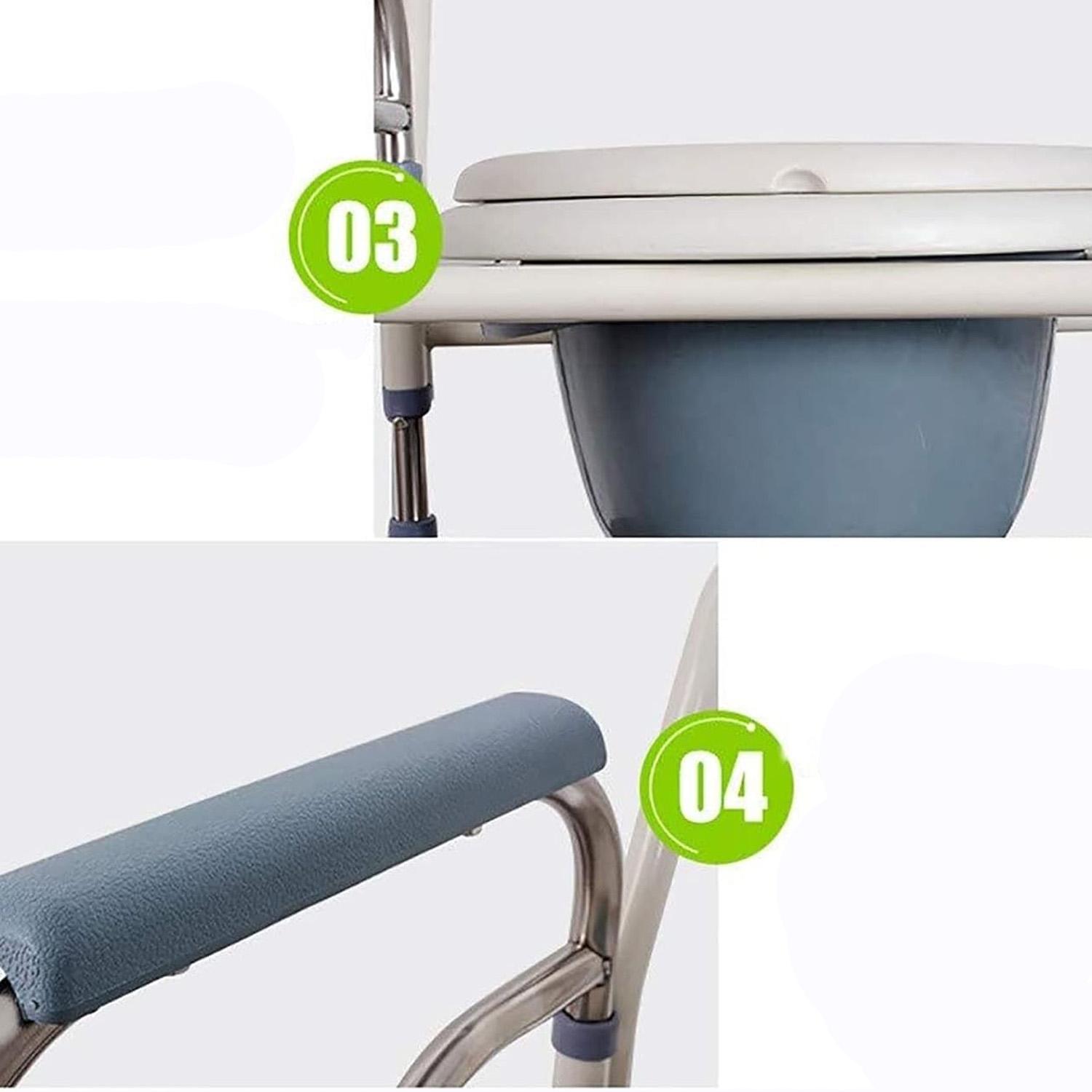 BAÑO INODORO W.C PORTATIL PLEGABLE SILLA DUCHA - 6